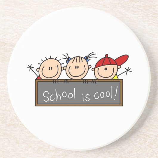 Dessous De Verre En Grès L'école c'est cool (Devant)