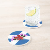 Dessous De Verre En Grès L'Ecosse, chardon de fleur, lion effréné (Côté)