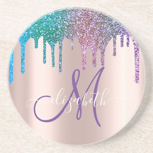 Dessous De Verre En Grès Lecteurs de Parties scintillant Élégant moderne Ro (Devant)