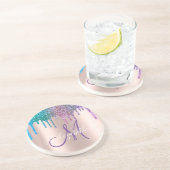 Dessous De Verre En Grès Lecteurs de Parties scintillant Élégant moderne Ro (Côté)