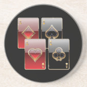 Dessous De Verre En Grès Lecture de cartes (Devant)