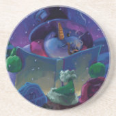 Dessous De Verre En Grès Lecture hivernale (Devant)