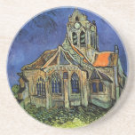 Dessous De Verre En Grès L'église d'Auvers par Vincent van Gogh<br><div class="desc">L'église d'Auvers (1890) de Vincent van Gogh est un Post impressionnisme vintage de peinture religieuse architecturale. Une femme se promenant le long d'un chemin vers la chapelle du village avec de beaux vitraux. Une scène d'architecture de vie quotidienne. À propos de l'artiste : Vincent Willem van Gogh (1853-1890) était un...</div>