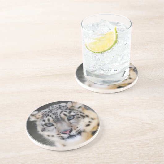 Dessous De Verre En Grès Léopard de neige (Côté)