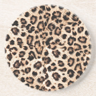 Dessous De Verre En Grès Leopard Design Motif : Wild Elegance.