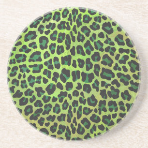 Dessous De Verre En Grès Léopard noir et vert