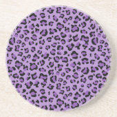 Dessous De Verre En Grès Leopard Print, Léopard Spots, Purple Leopard (Devant)