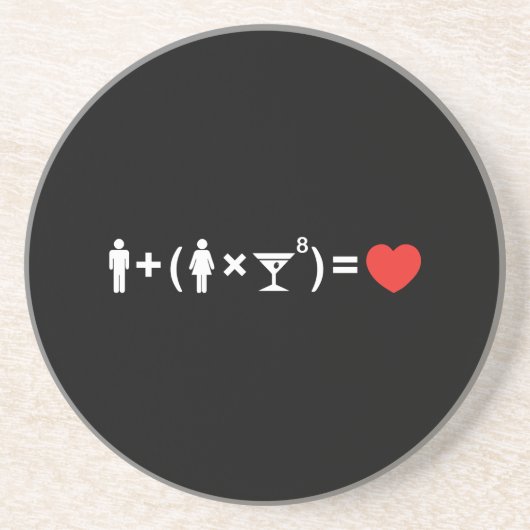 Dessous De Verre En Grès L'équation d'amour pour les femmes (Devant)