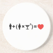 Dessous De Verre En Grès L'équation d'amour pour les femmes (Devant)