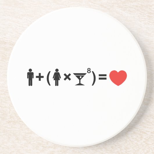 Dessous De Verre En Grès L'équation d'amour pour les femmes (Devant)