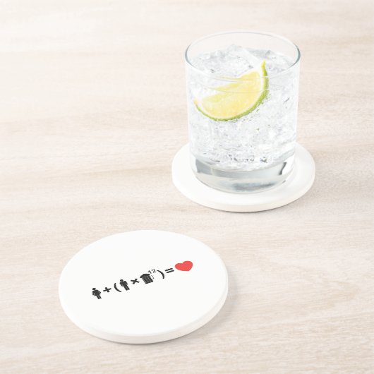 Dessous De Verre En Grès L'équation d'amour pour les hommes (Côté)