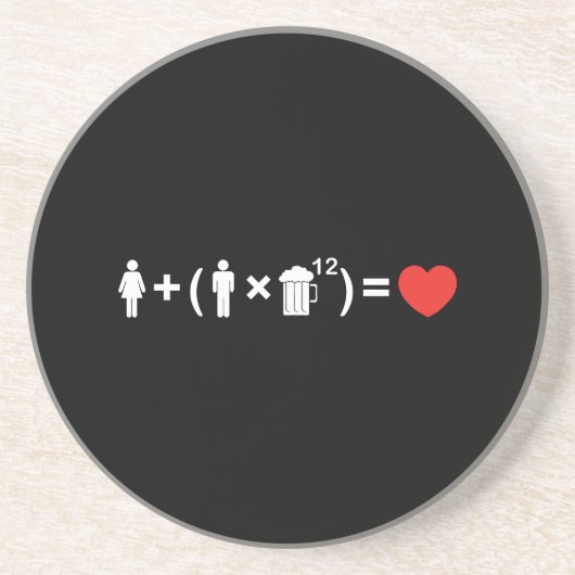 Dessous De Verre En Grès L'équation d'amour pour les hommes (Devant)