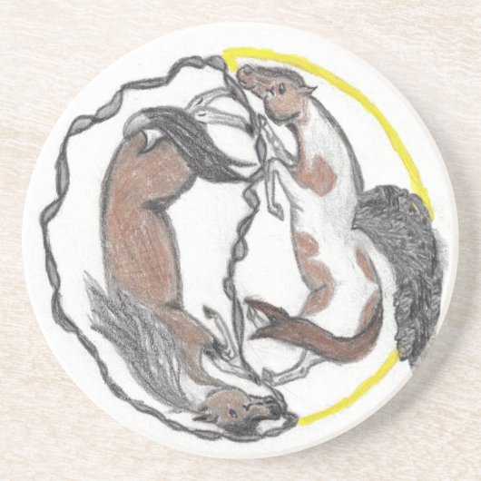 Dessous De Verre En Grès L'équilibre entre la mère et la fille (Devant)