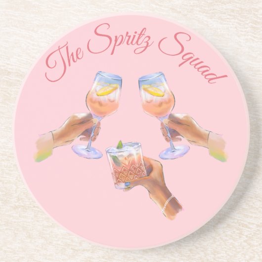 Dessous De Verre En Grès L'équipe Spritz | Équipe de Fiançailles pour Enter (Devant)
