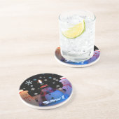 Dessous De Verre En Grès Les 3 Snowmen (Côté)