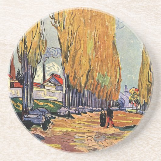 Dessous De Verre En Grès Les Alyscamps de Van Gogh. Paysage d'automne (Devant)