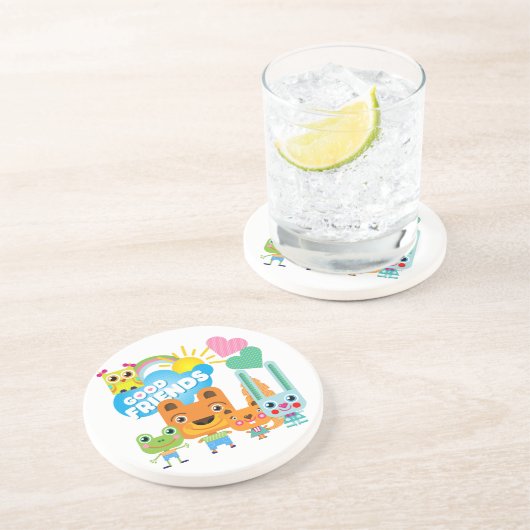 Dessous De Verre En Grès Les animaux bons amis (Côté)