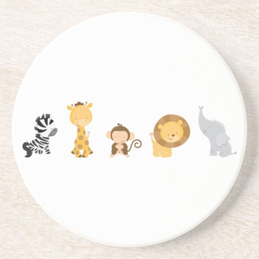 Dessous De Verre En Grès Les bébés de la jungle (Devant)