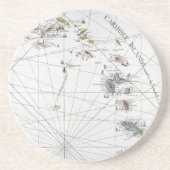 DESSOUS DE VERRE EN GRÈS LES CARAÏBE : CARTE, 1775 (Devant)