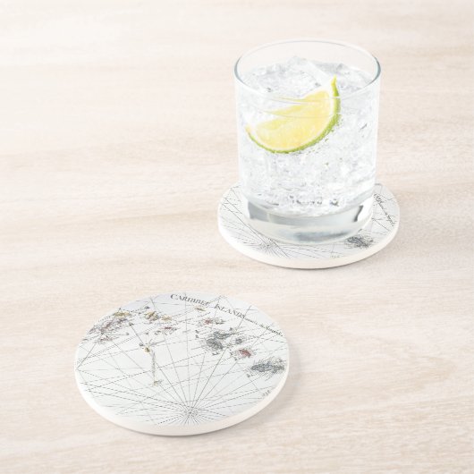 DESSOUS DE VERRE EN GRÈS LES CARAÏBE : CARTE, 1775 (Côté)