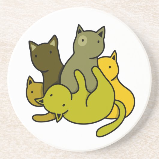 Dessous De Verre En Grès Les chatons d'olive (Devant)