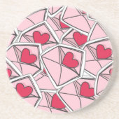 Dessous De Verre En Grès Les coeurs de Valentine sur des enveloppes (Devant)