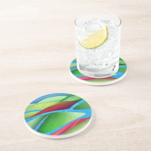 Dessous De Verre En Grès Les Collines Sur La Glace (Côté)