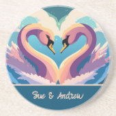 Dessous De Verre En Grès Les cygnes amoureux (Devant)