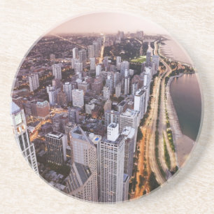 Dessous De Verre En Grès Les Etats-Unis, l'Illinois, Chicago, vue aérienne