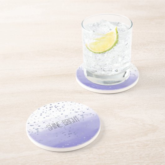 Dessous De Verre En Grès Les étoiles violettes Ombre (Côté)