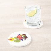 Dessous De Verre En Grès Les fleurs d'été du perroquet (Côté)