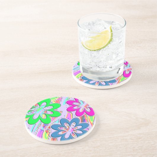 Dessous De Verre En Grès Les fleurs du printemps pastel (Côté)