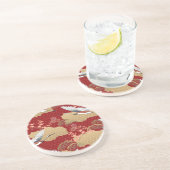 Dessous De Verre En Grès Les fleurs japonaises de kimono (Côté)