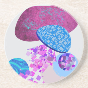 Dessous De Verre En Grès Les Formes Modernes Purple Et Cyan