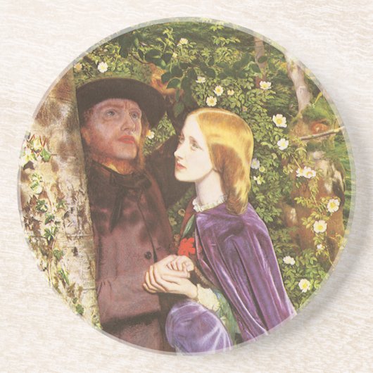 Dessous De Verre En Grès Les Longs Fiançailles par Arthur Hughes, Art Vinta (Devant)