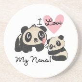 Dessous De Verre En Grès Les pandas I aiment ma Nana (Devant)