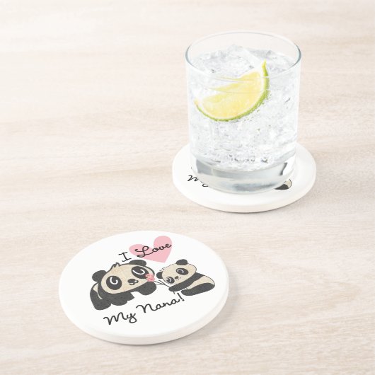 Dessous De Verre En Grès Les pandas I aiment ma Nana (Côté)