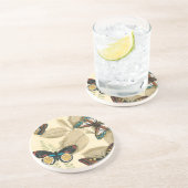 Dessous De Verre En Grès Les papillons qui dorment sur les Feuilles (Côté)