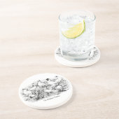 Dessous De Verre En Grès Les Pigeons Tumbler à courte vue (Côté)