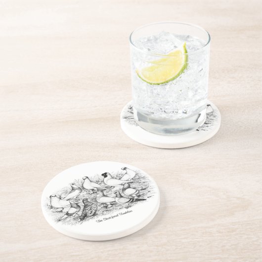 Dessous De Verre En Grès Les Pigeons Tumbler à courte vue (Côté)