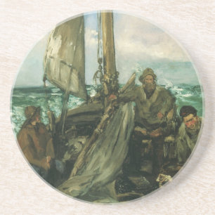 Dessous De Verre En Grès Les Toilers de la Mer d'Edouard Manet, Art Vintage
