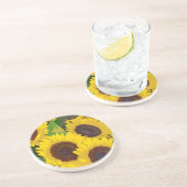 Dessous De Verre En Grès Les tournesols d'été jaunes (Côté)
