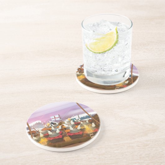 Dessous De Verre En Grès Les Vikings (Côté)