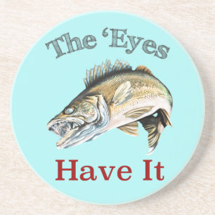 Dessous De Verre En Grès Les Yeux L'Ont. . . Walleyes