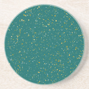 Dessous De Verre En Grès L'espace élégant de confettis - vert turquoise e