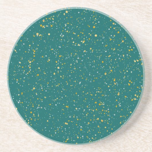 Dessous De Verre En Grès L'espace élégant de confettis - vert turquoise et (Devant)