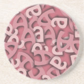 Dessous De Verre En Grès Lettre A rose (Devant)