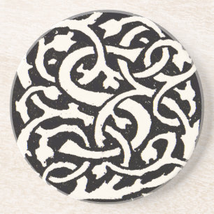 Dessous De Verre En Grès Lettre Art Nouveau Monogramme Vintage S