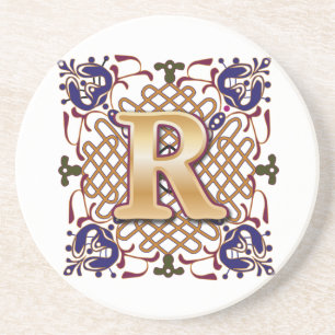 Dessous De Verre En Grès Lettre celtique R de monogramme
