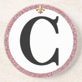 DESSOUS DE VERRE EN GRÈS LETTRE DRESSAGE ARENA AVEC ROSE (Devant)